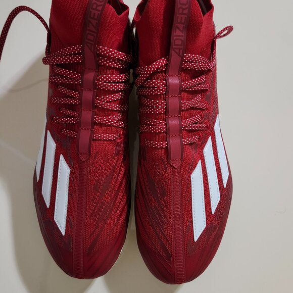Adidas Adizero Primeknit Football Cleats Red/White Men's Size 12.5 (HP8745) NEW! - Picture 7 of 7